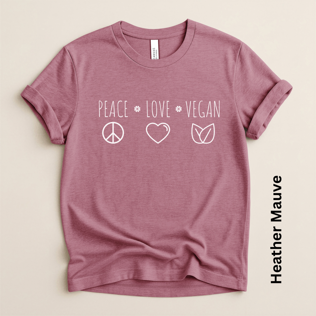 Peace Love Vegan Lightweight Unisex T-shirt