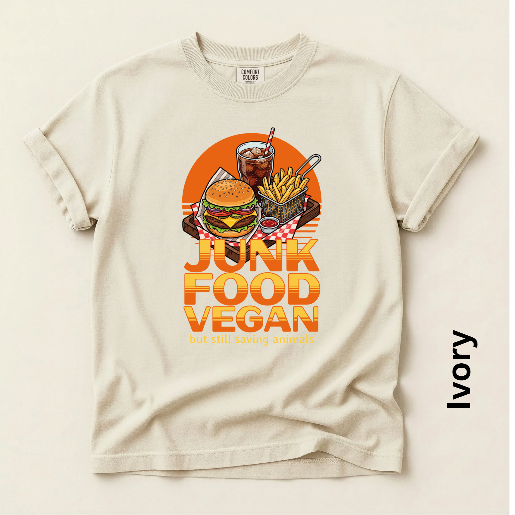 Junk Food Vegan Unisex Vintage Style T-shirt