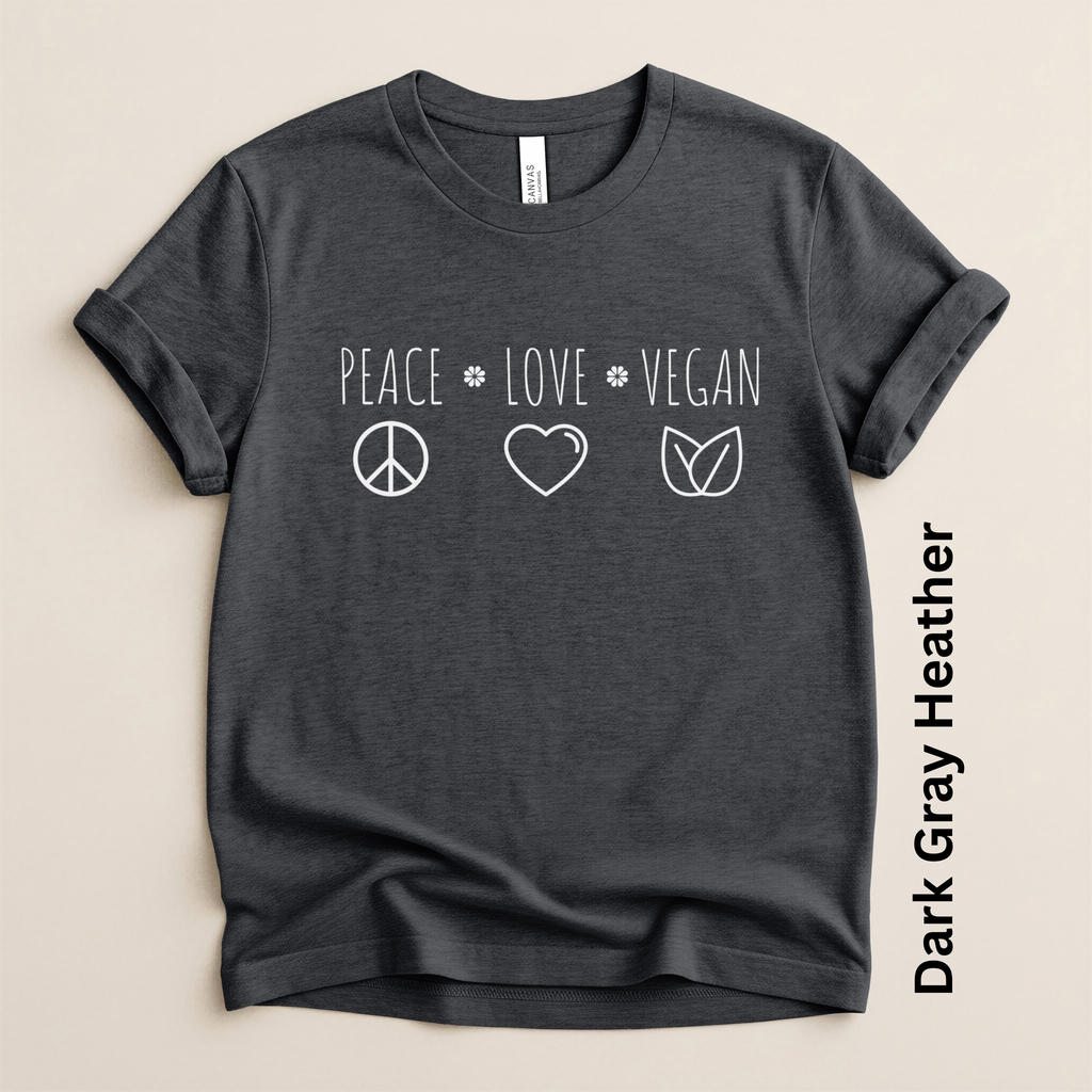 Peace Love Vegan Lightweight Unisex T-shirt