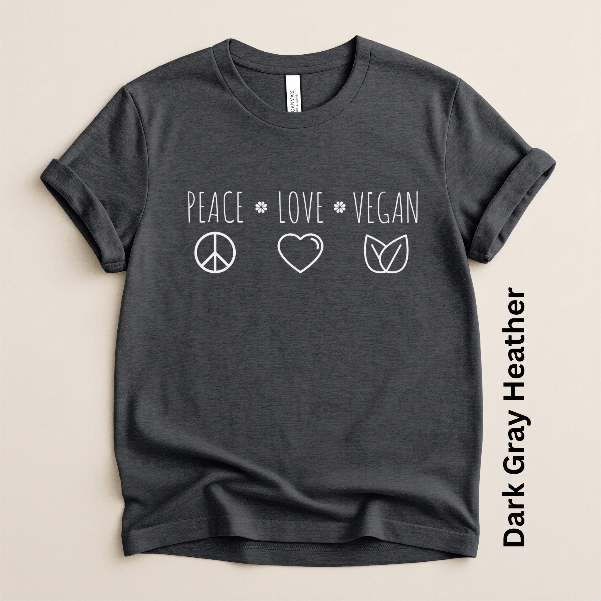 Peace Love Vegan Lightweight Unisex T-shirt