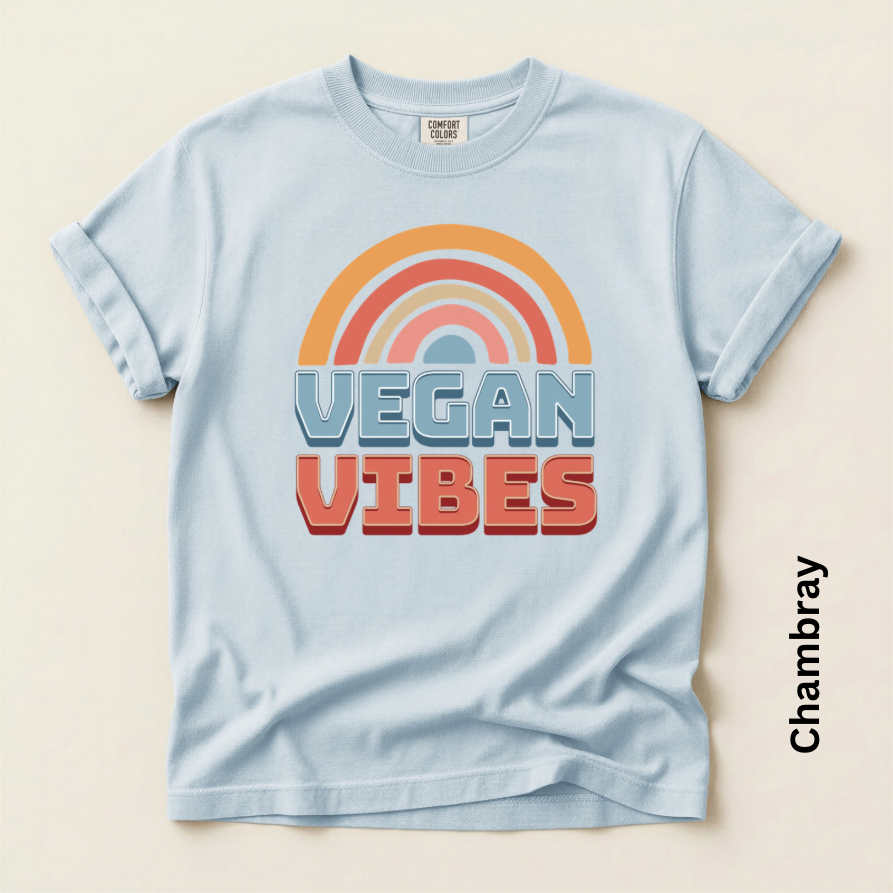 Vegan Vibes Rainbow Vintage Style t-shirt