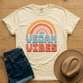 Vegan Vibes Rainbow Vintage Style t-shirt
