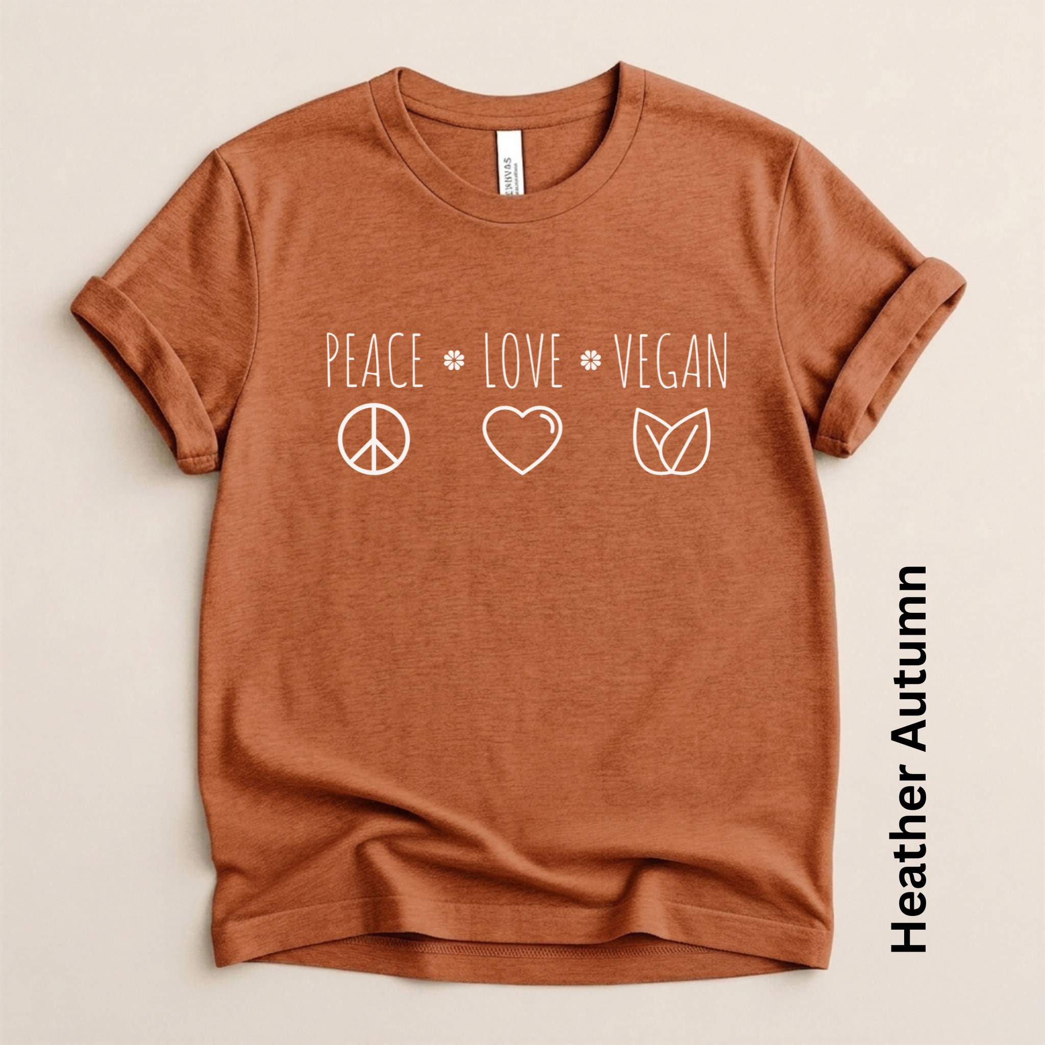 Peace Love Vegan Lightweight Unisex T-shirt