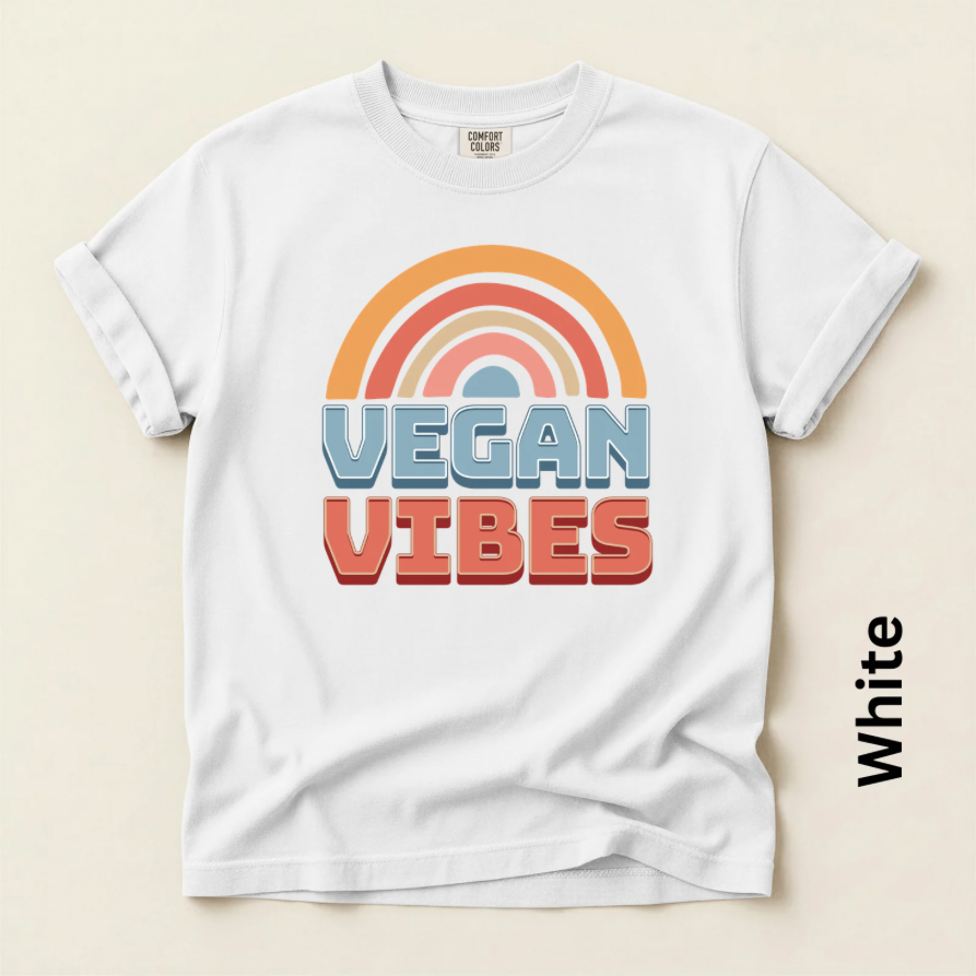 Vegan Vibes Rainbow Vintage Style t-shirt