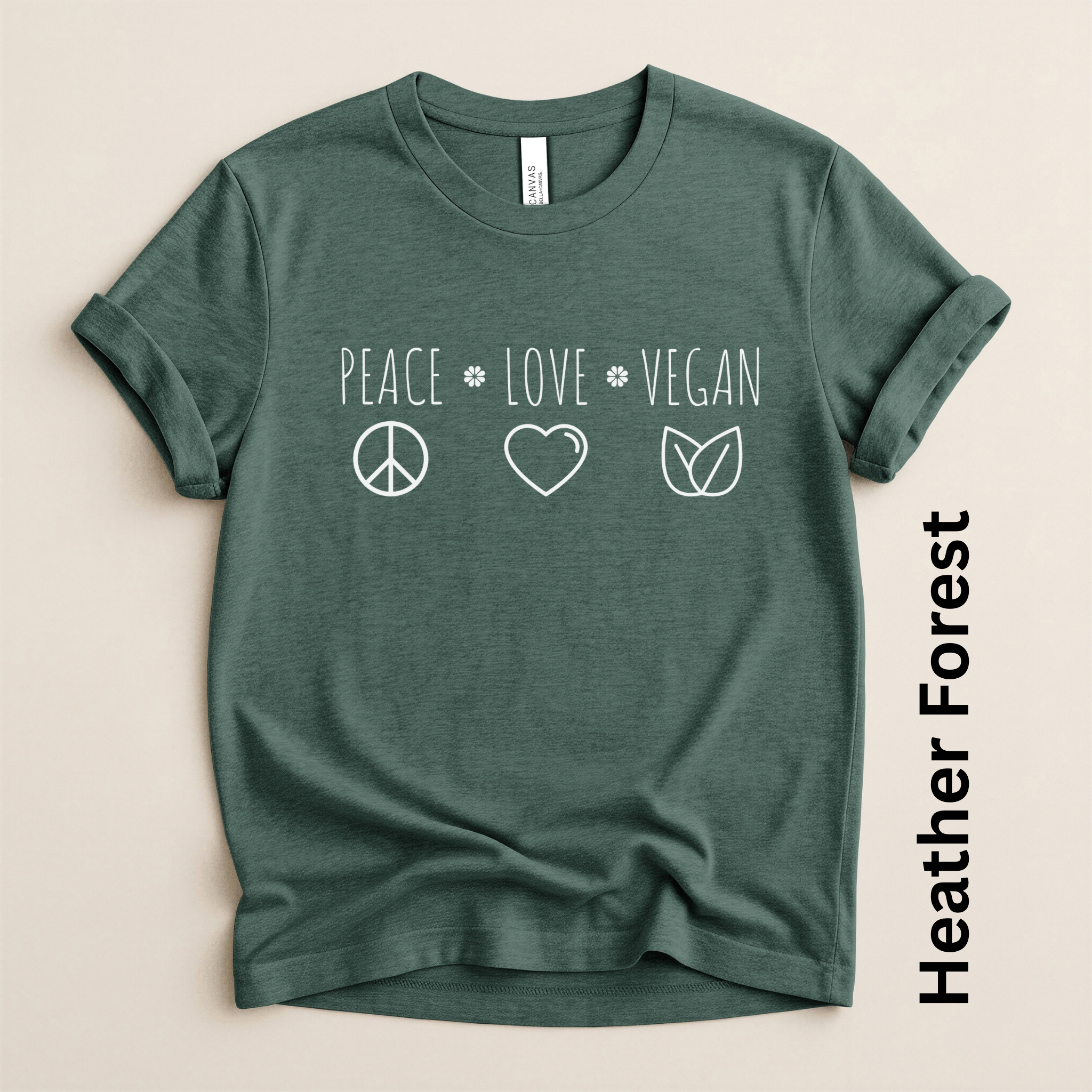 Peace Love Vegan Lightweight Unisex T-shirt
