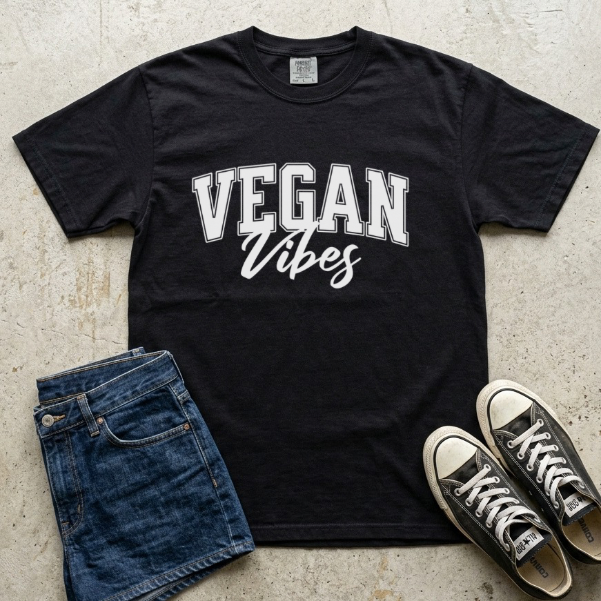Vegan Vibes University Unisex Vintage Style T-shirt