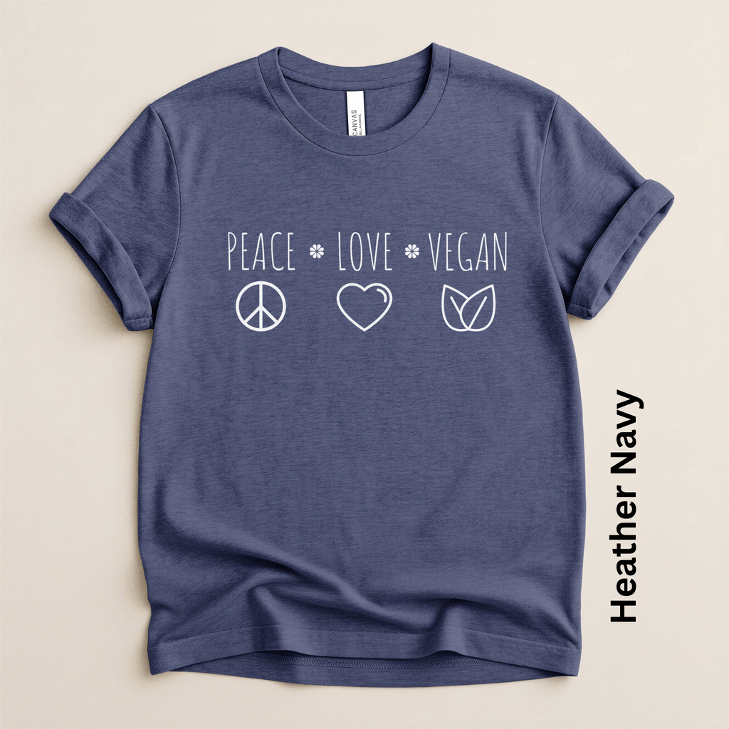 Peace Love Vegan Lightweight Unisex T-shirt