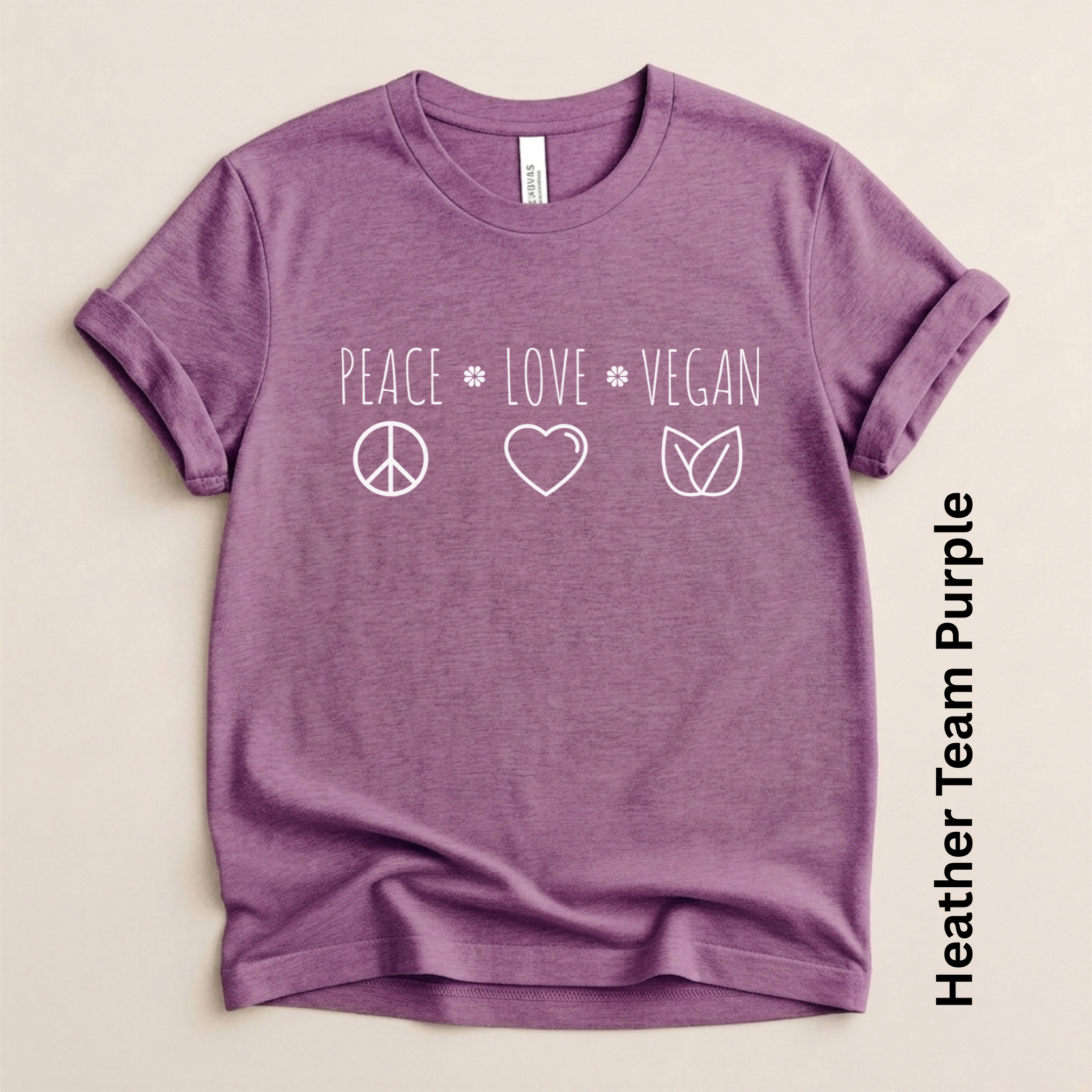 Peace Love Vegan Lightweight Unisex T-shirt