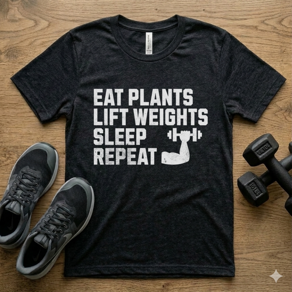 Eat Plants Lift Weights Premium t-shirt