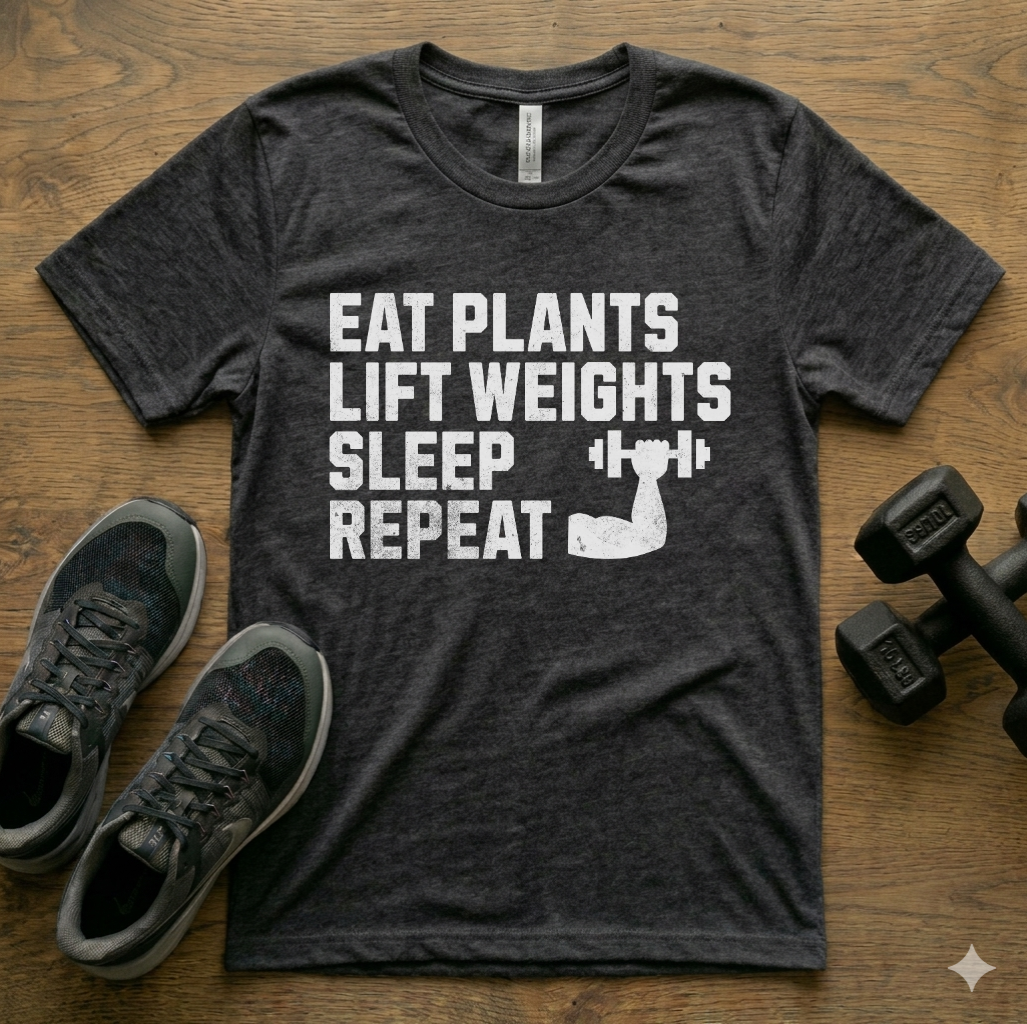 Eat Plants Lift Weights Premium t-shirt