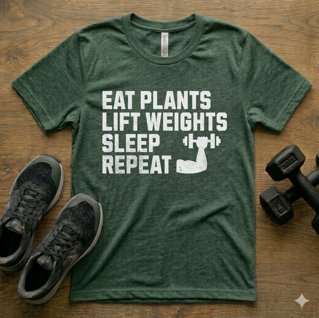 Eat Plants Lift Weights Premium t-shirt