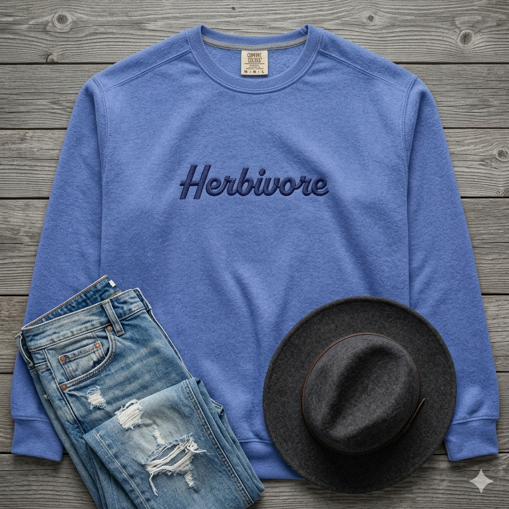 Herbivore Embroidered Garment-dyed sweatshirt
