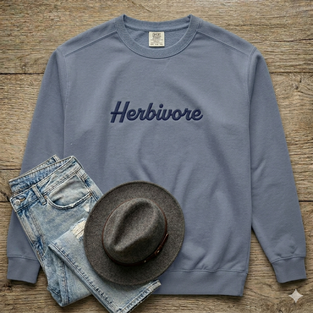 Herbivore Embroidered Garment-dyed sweatshirt