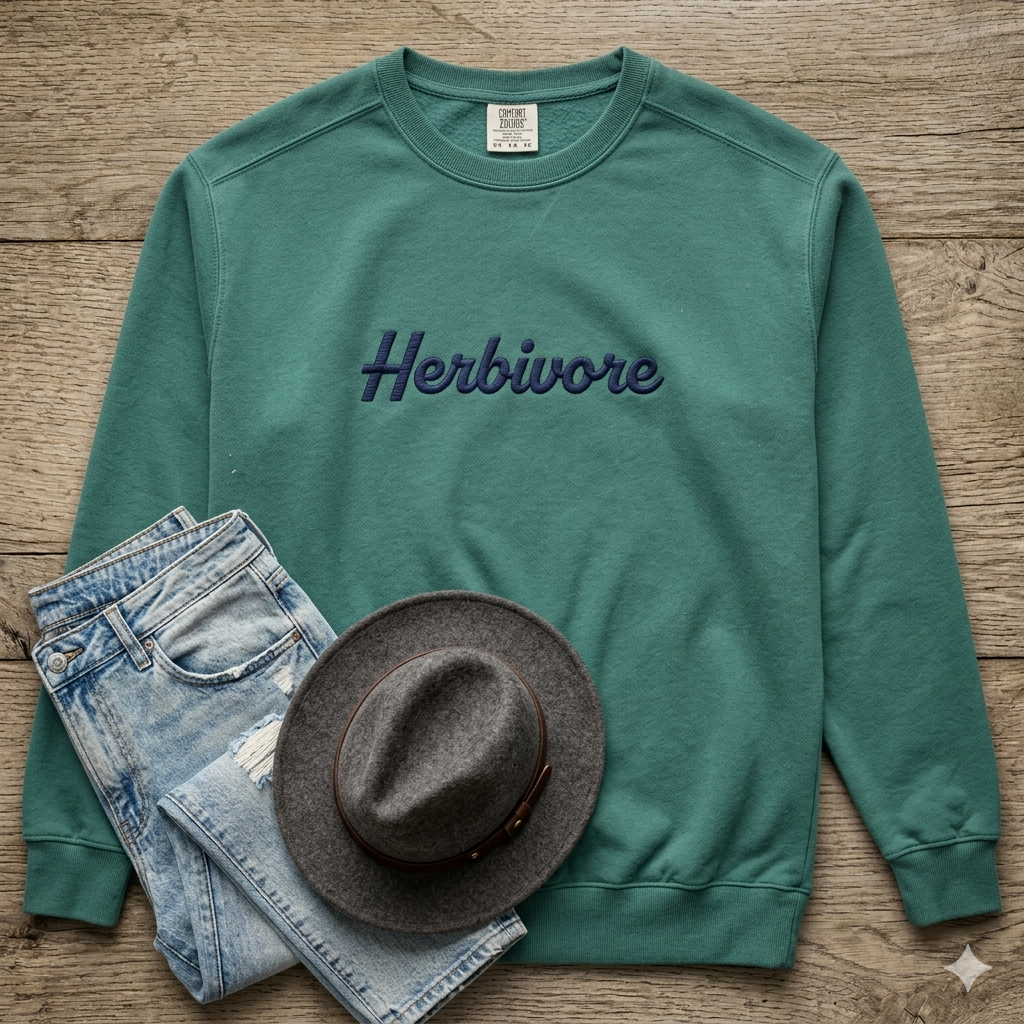 Herbivore Embroidered Garment-dyed sweatshirt