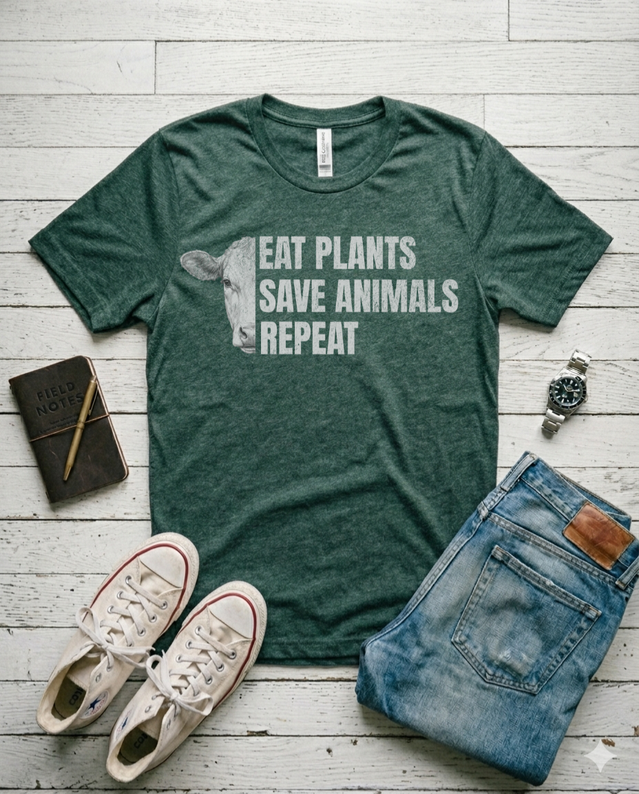 Eat plants Save Animals Repeat Unisex t-shirt