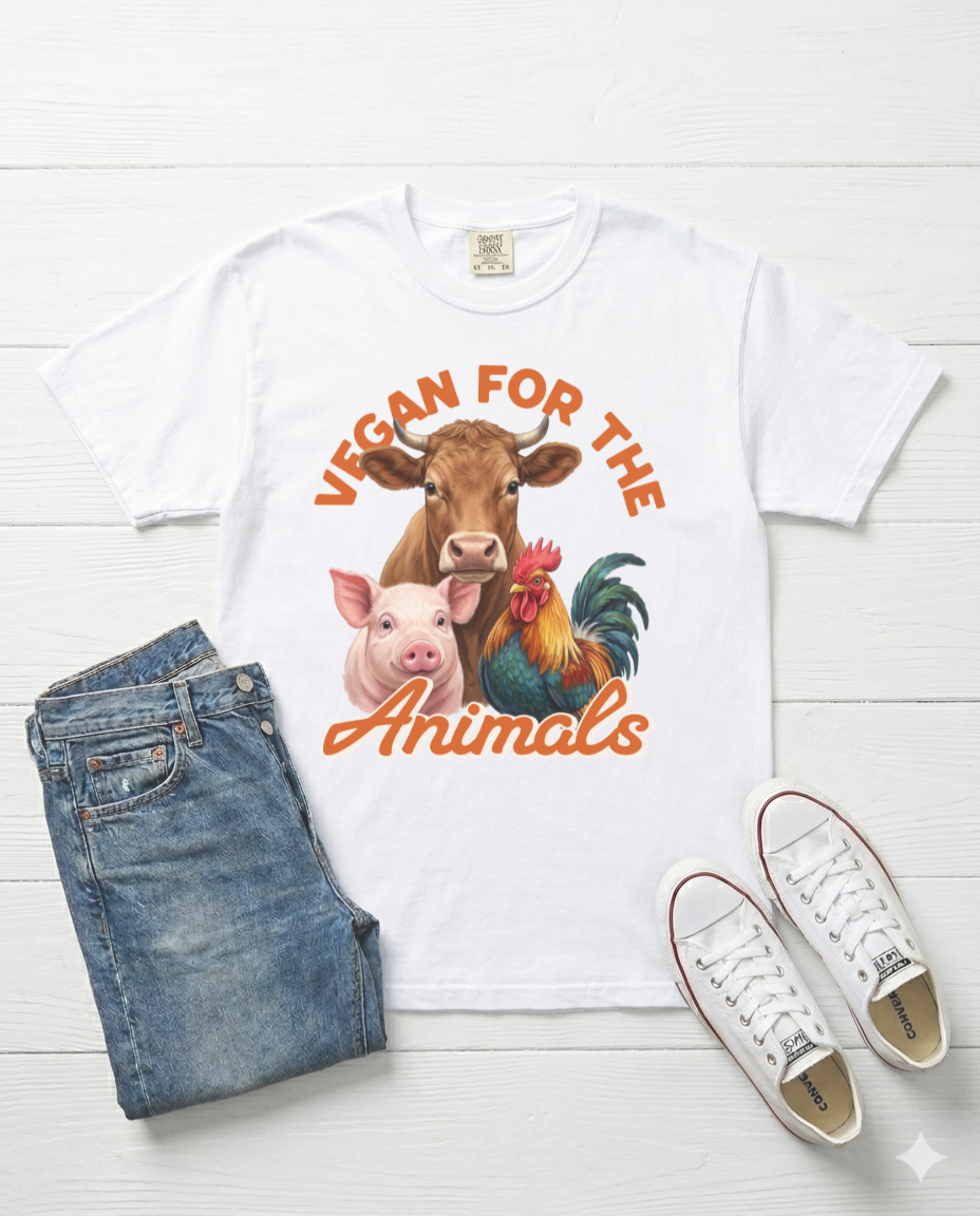 Vegan for the Animals Unisex Vintage Style T-Shirt