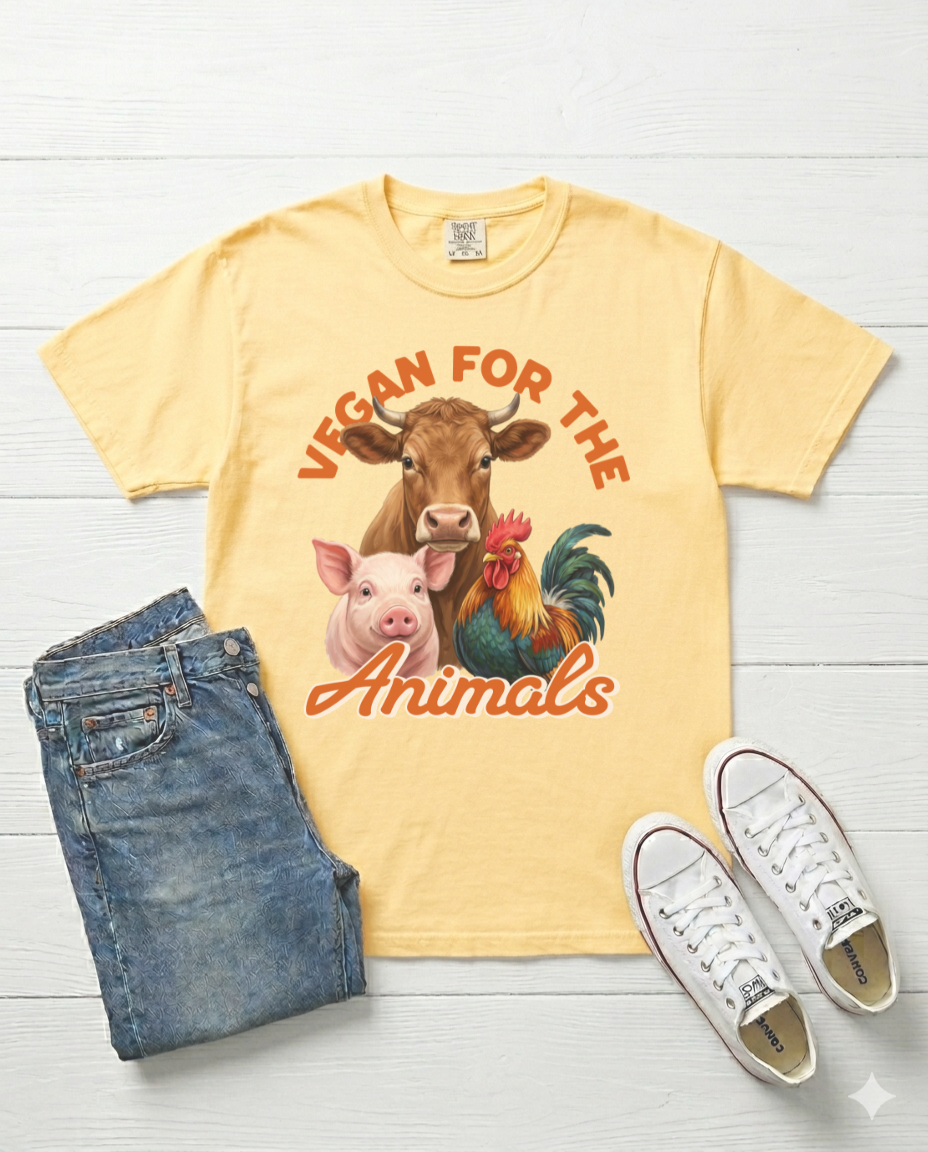 Vegan for the Animals Unisex Vintage Style T-Shirt