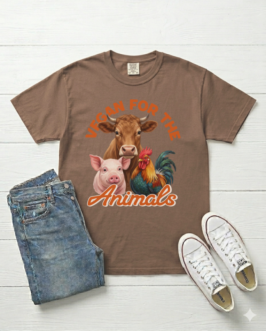 Vegan for the Animals Unisex Vintage Style T-Shirt