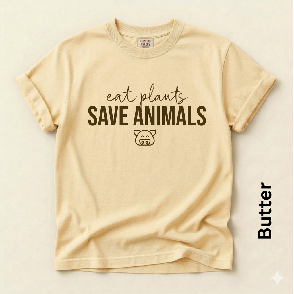 Eat Plants Save Animals Unisex Vintage Style t-shirt