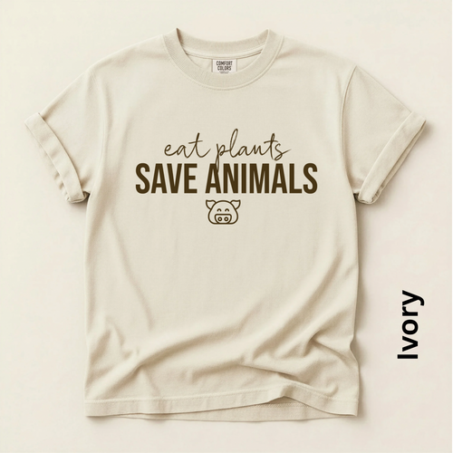 Eat Plants Save Animals Unisex Vintage Style t-shirt
