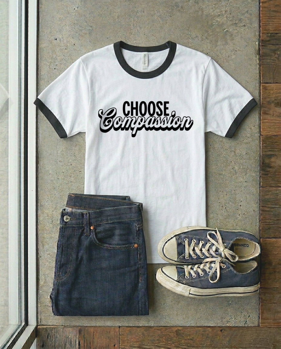 Choose Compassion Unisex ringer t-shirt