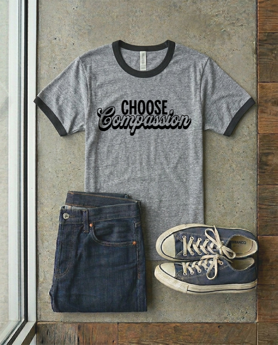 Choose Compassion Unisex ringer t-shirt