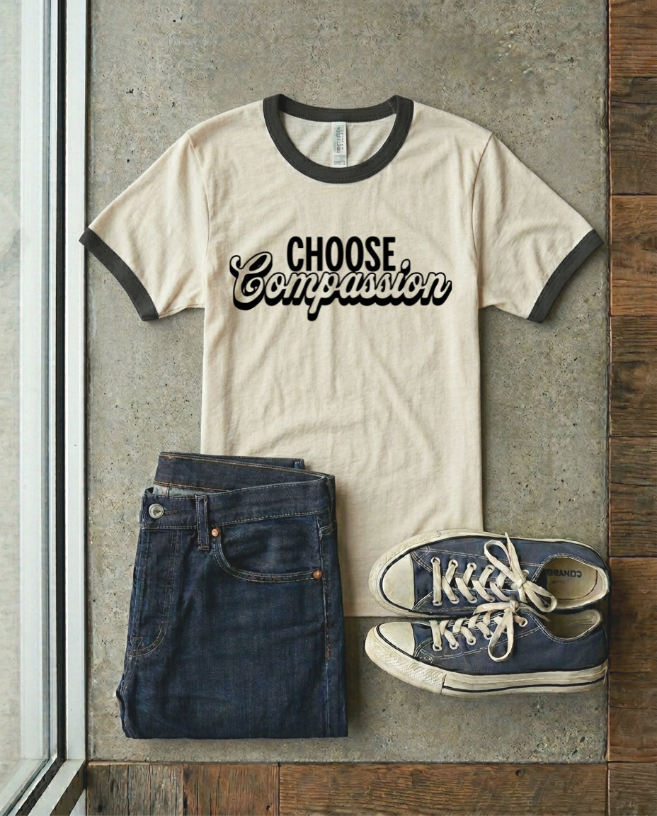 Choose Compassion Unisex ringer t-shirt