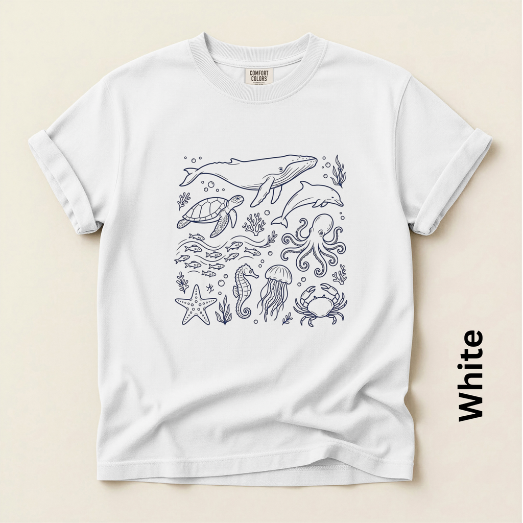 Sea Life Vintage Style Unisex T-shirt