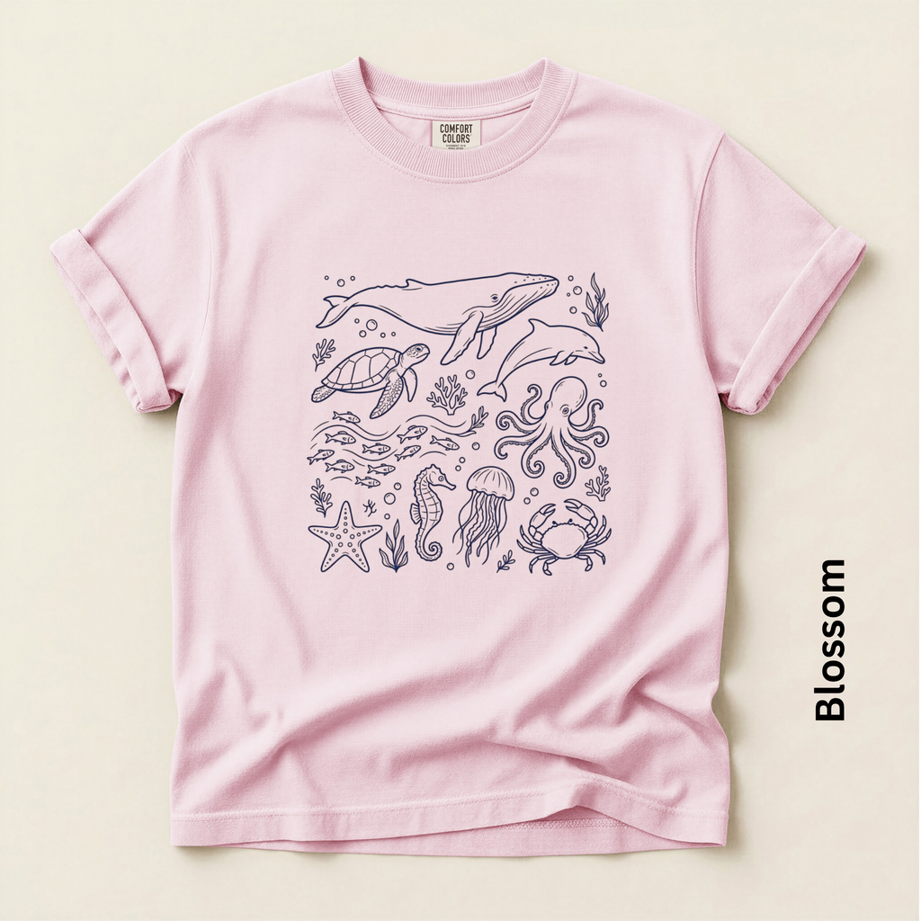 Sea Life Vintage Style Unisex T-shirt