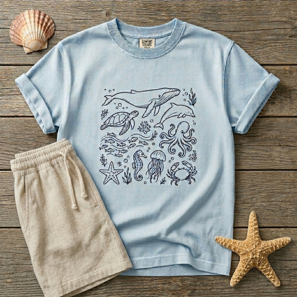 Sea Life Vintage Style Unisex T-shirt