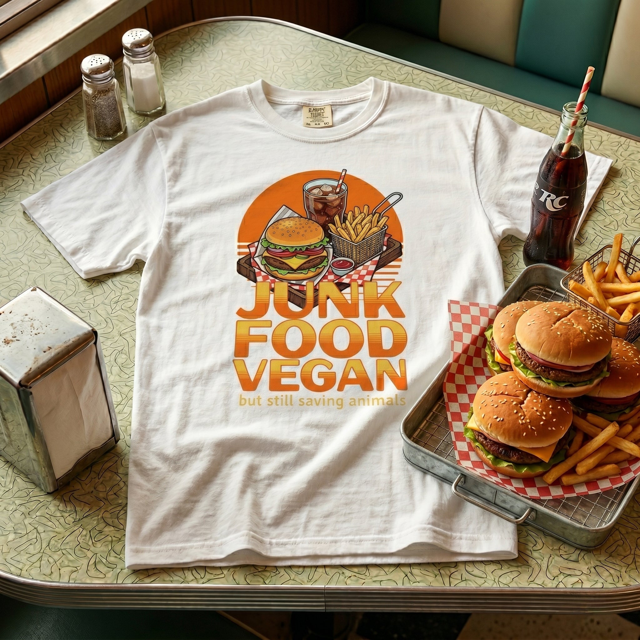 Junk Food Vegan Unisex Vintage Style T-shirt