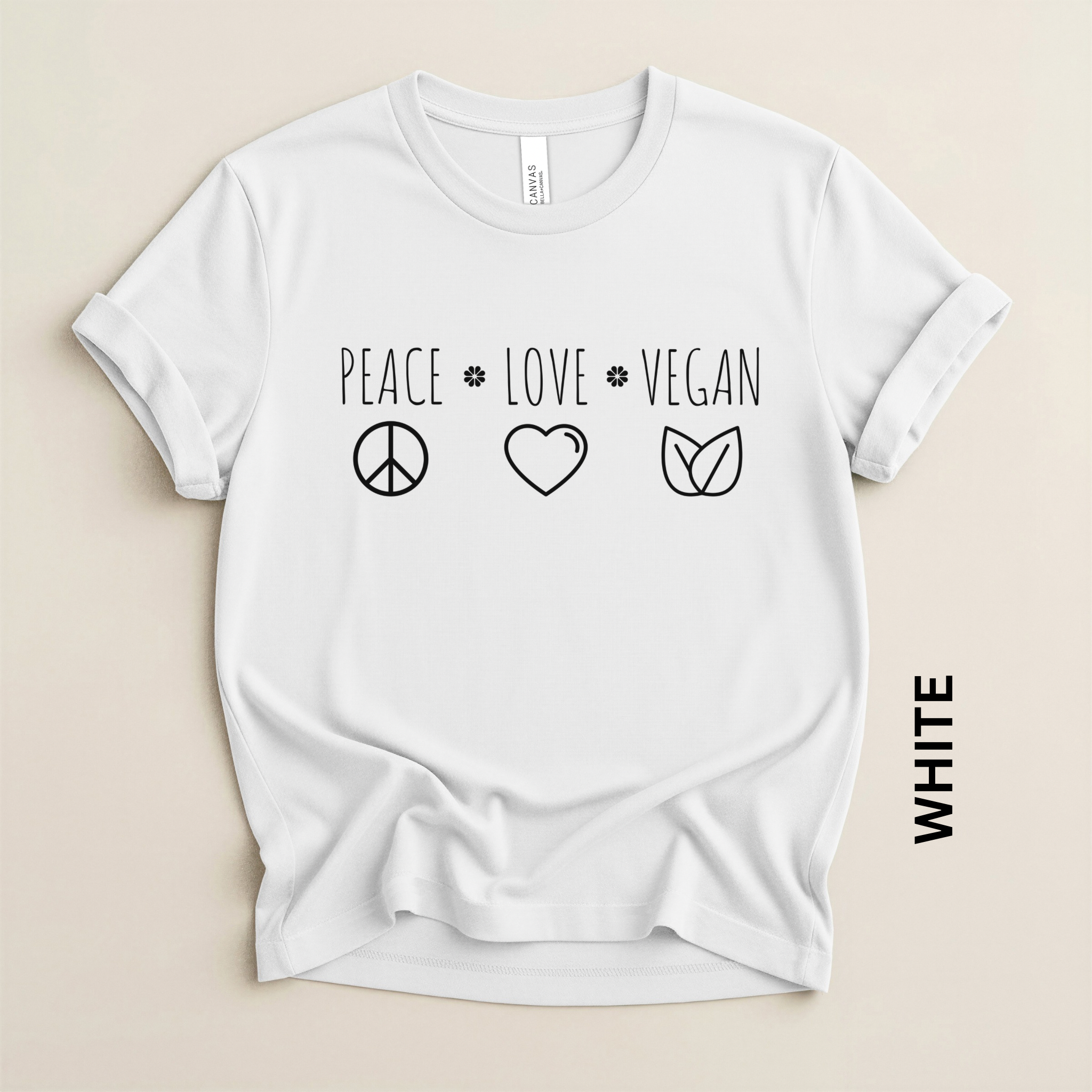 Peace Love Vegan Lightweight Modern Fit Unisex t-shirt