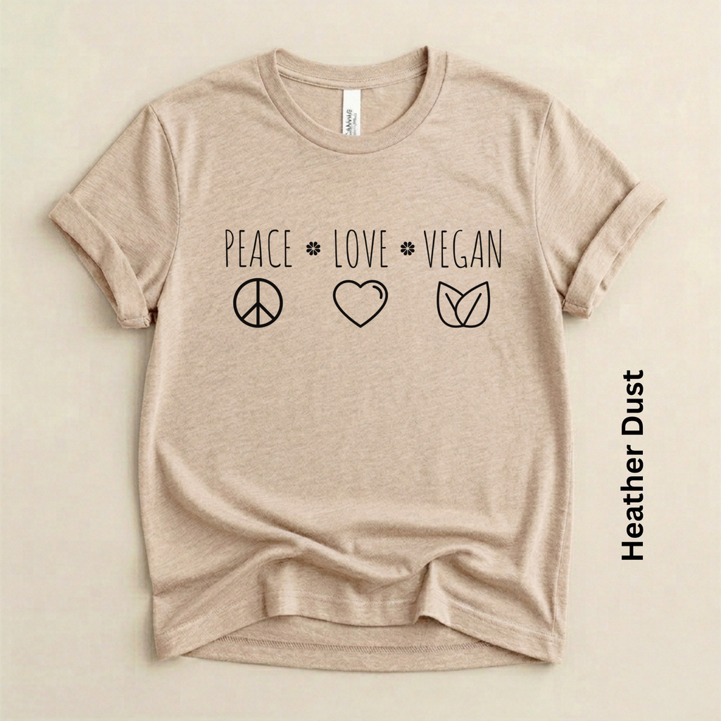 Peace Love Vegan Lightweight Modern Fit Unisex t-shirt