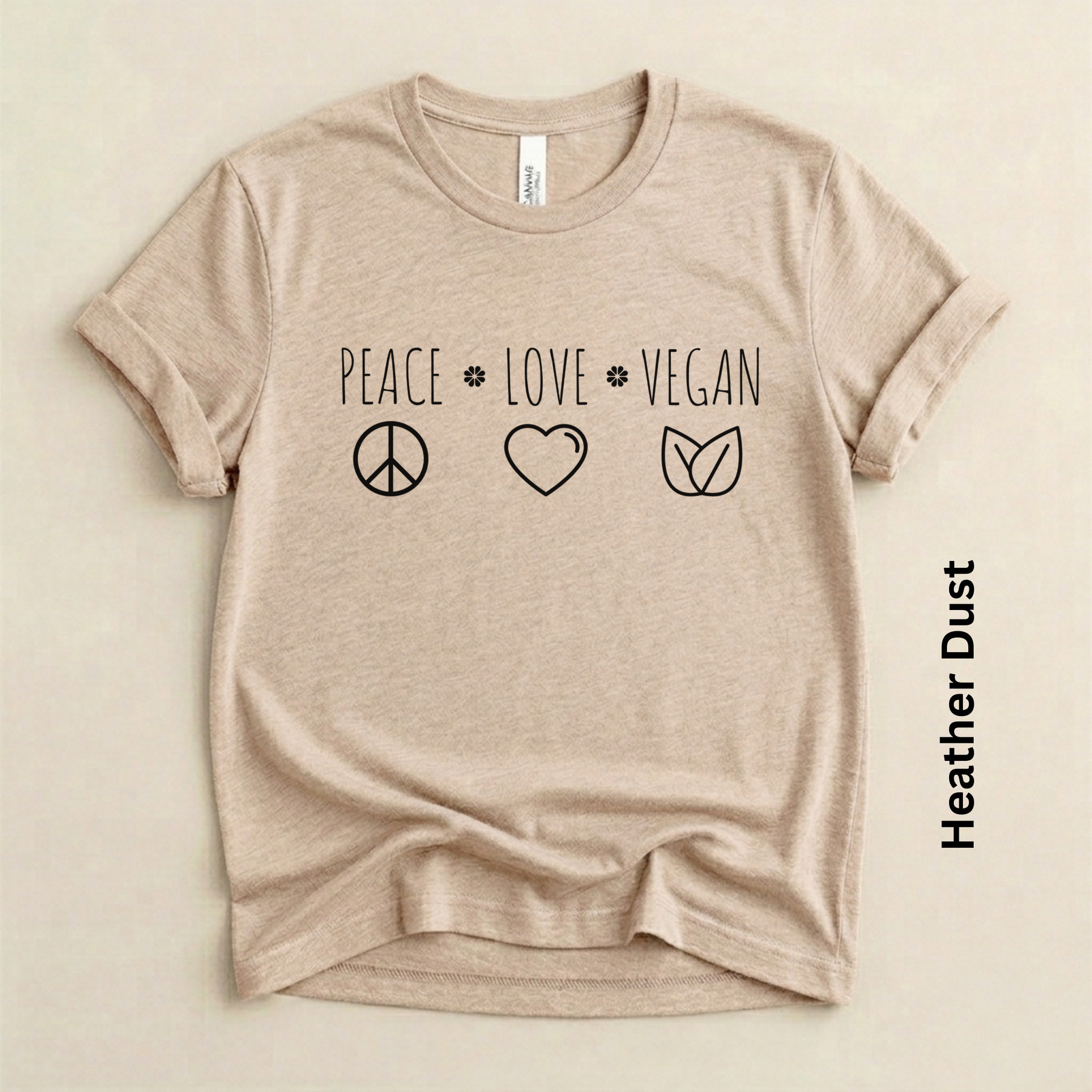 Peace Love Vegan Lightweight Modern Fit Unisex t-shirt