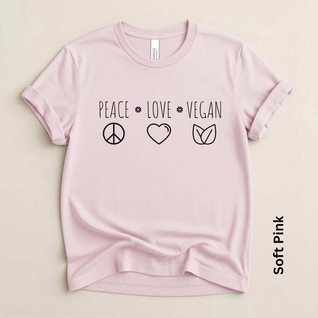 Peace Love Vegan Lightweight Modern Fit Unisex t-shirt