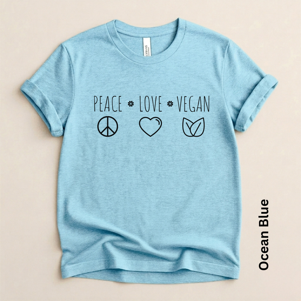 Peace Love Vegan Lightweight Modern Fit Unisex t-shirt