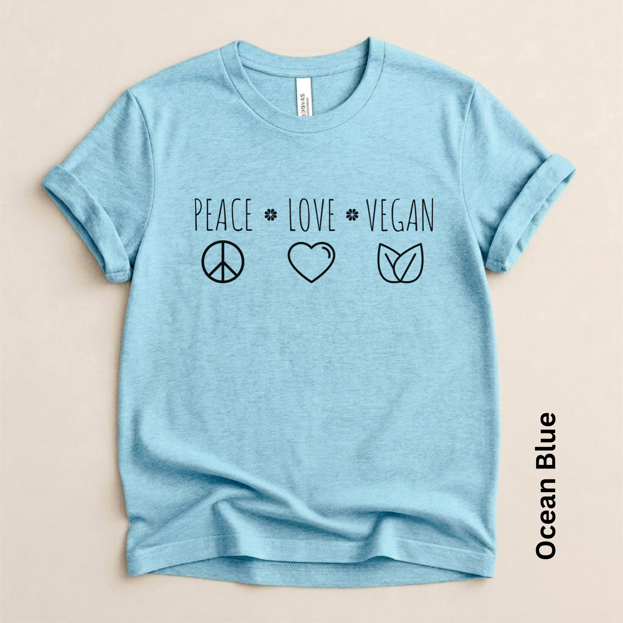 Peace Love Vegan Lightweight Modern Fit Unisex t-shirt