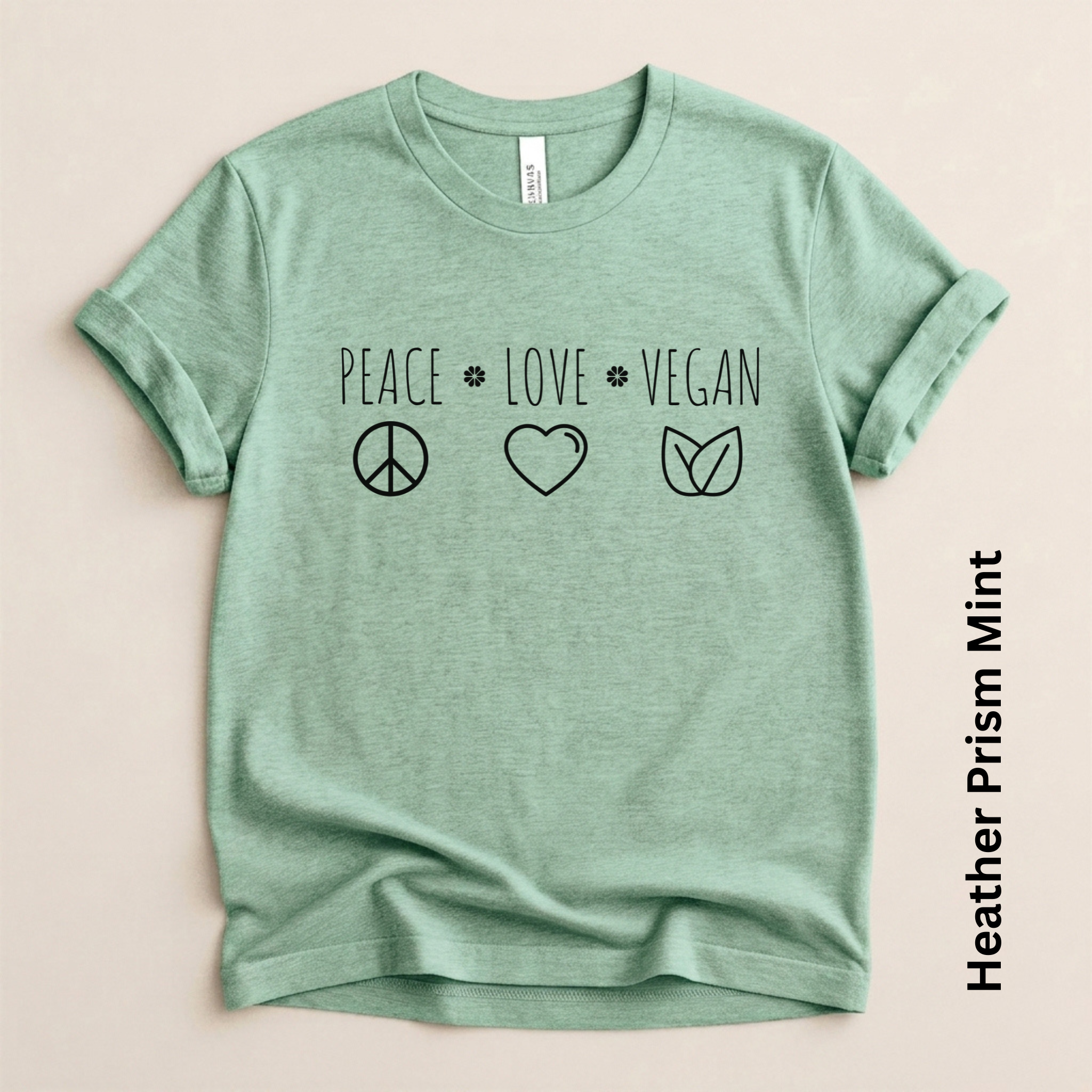 Peace Love Vegan Lightweight Modern Fit Unisex t-shirt