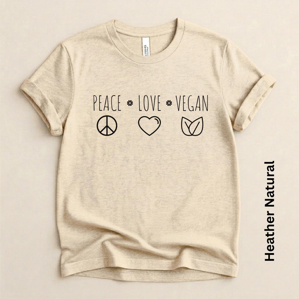 Peace Love Vegan Lightweight Modern Fit Unisex t-shirt