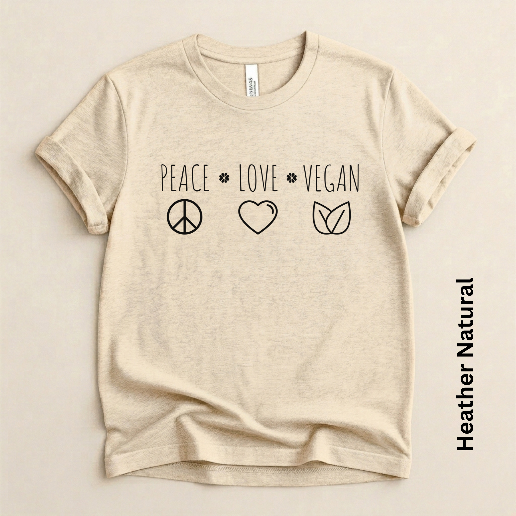 Peace Love Vegan Lightweight Modern Fit Unisex t-shirt