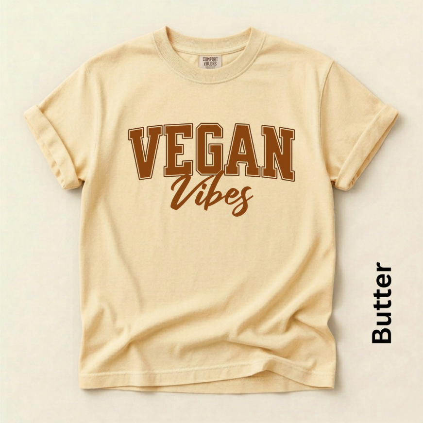 Vegan Vibes University Brown Unisex Vintage Style T-shirt