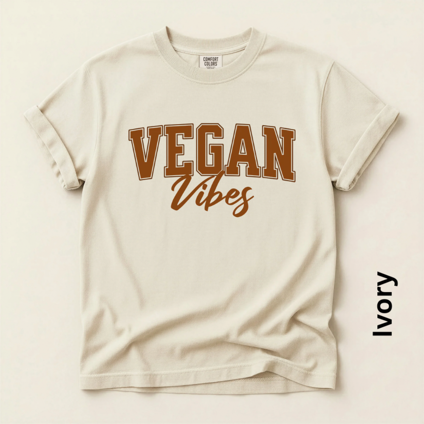 Vegan Vibes University Brown Unisex Vintage Style T-shirt