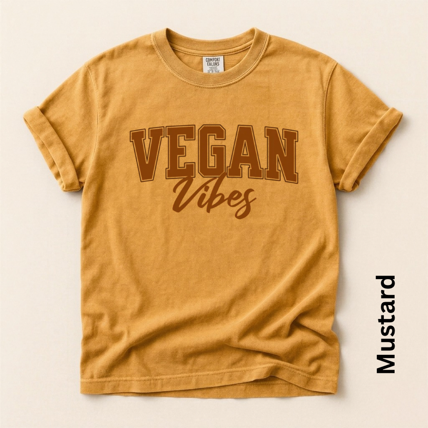Vegan Vibes University Brown Unisex Vintage Style T-shirt