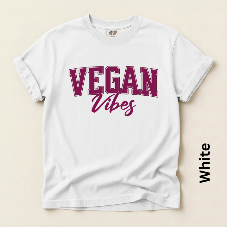Vegan Vibes University Maroon Unisex Vintage Style T-shirt