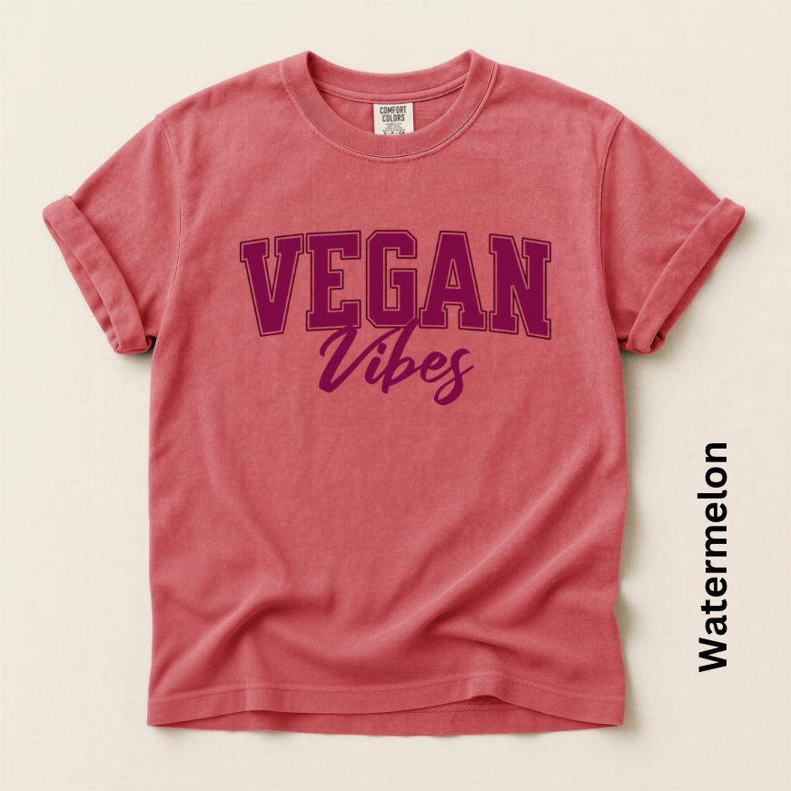 Vegan Vibes University Maroon Unisex Vintage Style T-shirt