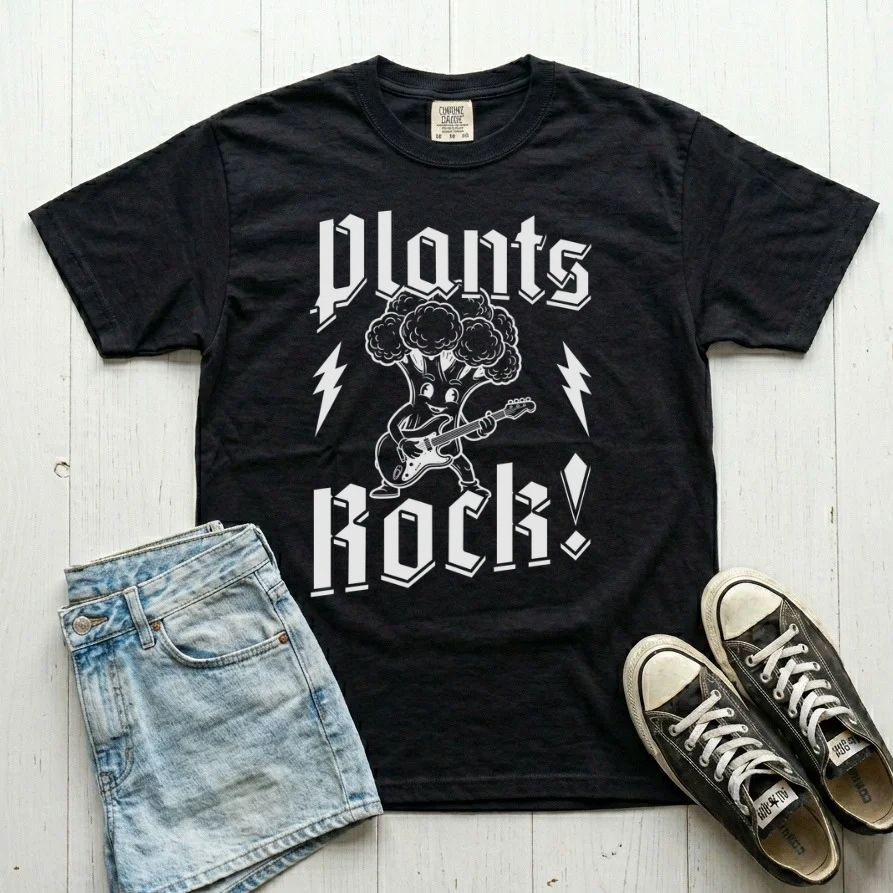 Plants Rock Unisex Vintage Style Relaxed T-shirt