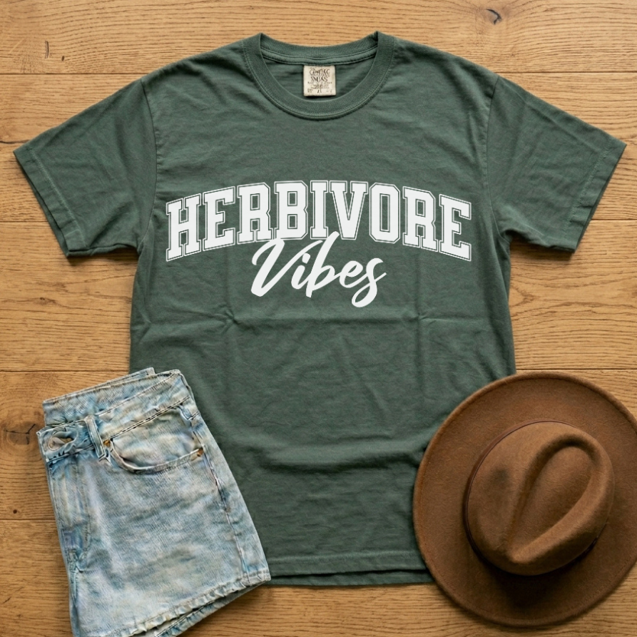 Herbivore Vibes Unisex Vintage Style Relaxed T-shirt
