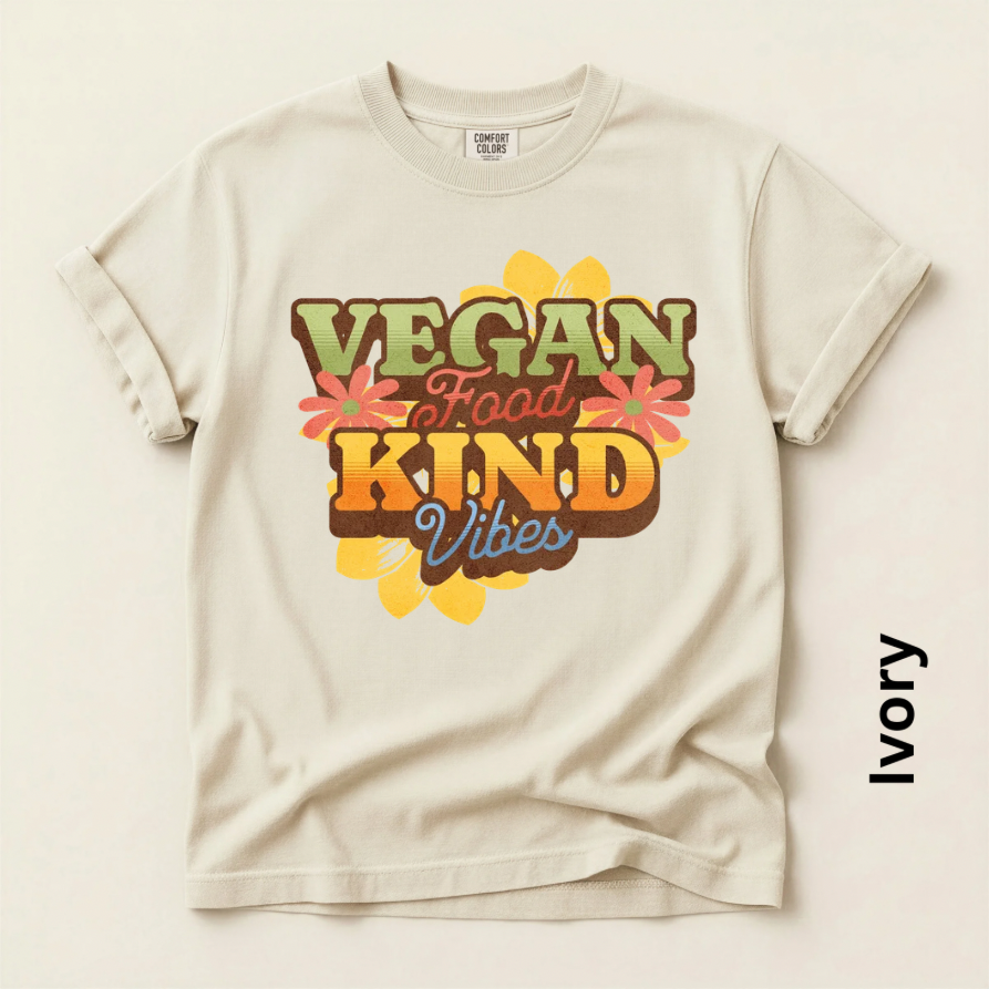 Vegan Food Kind Vibes Vintage Style Unisex T-shirt