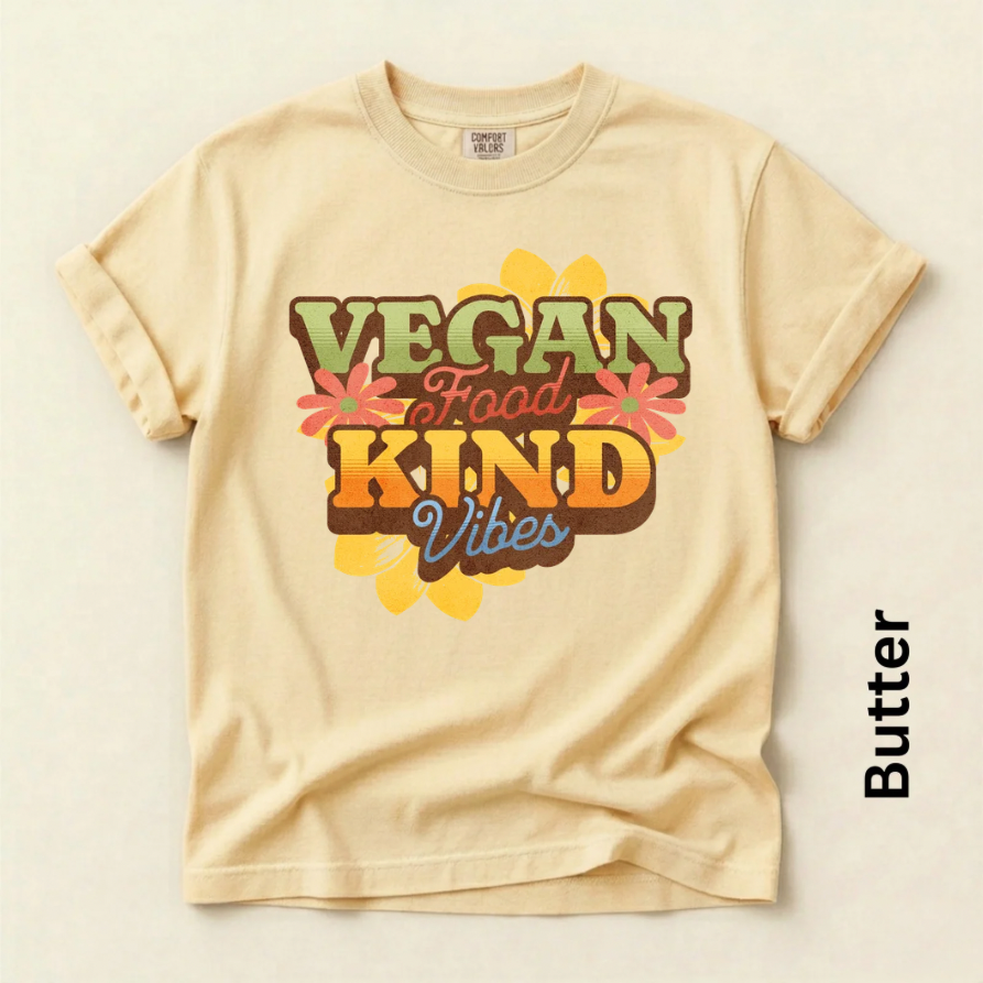 Vegan Food Kind Vibes Vintage Style Unisex T-shirt