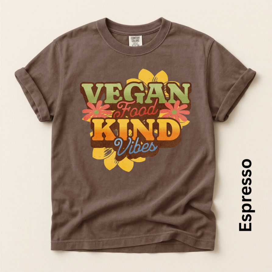 Vegan Food Kind Vibes Vintage Style Unisex T-shirt